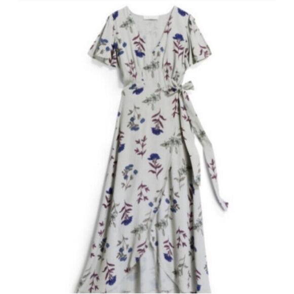 Astr The Label Hadley Maxi Wrap Dress Short Sleeve Floral Lined Size Womens SM - Picture 10 of 10